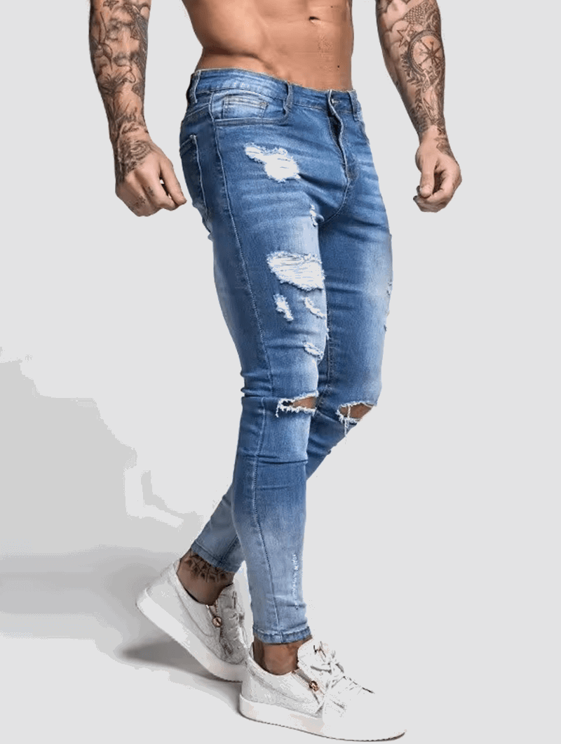 The Milano Pants - Ripped Dunkelblau