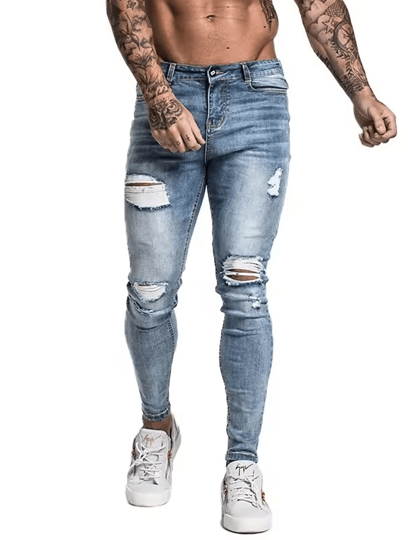 The Milano Pants - Ripped Hellblau