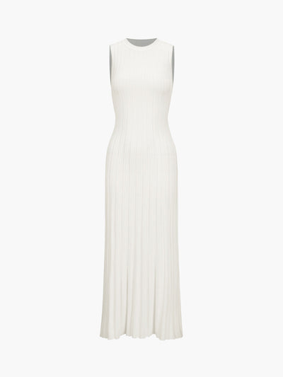 Camille Gebreide Plooi Maxi Dress